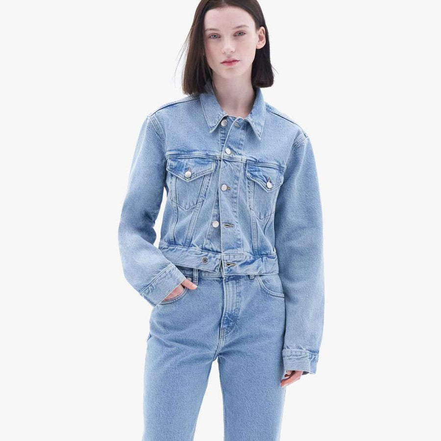 Women's Light Blue Cropped Denim Jacket