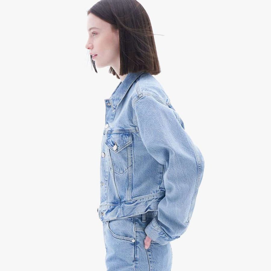 Women's Light Blue Cropped Denim Jacket