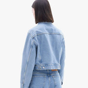 Women's Light Blue Cropped Denim Jacket