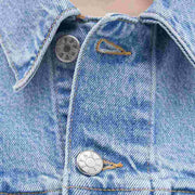 Women's Light Blue Cropped Denim Jacket